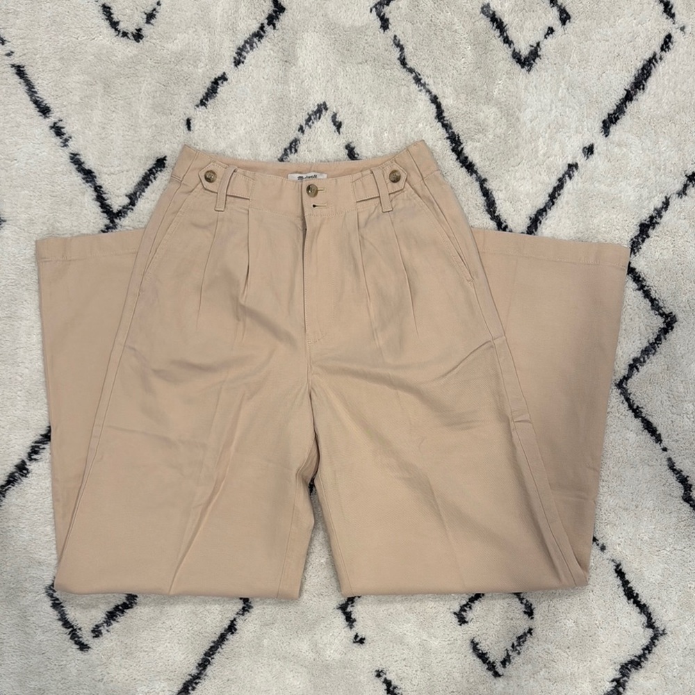 Madewell Harlow Wide Leg Beige Trousers